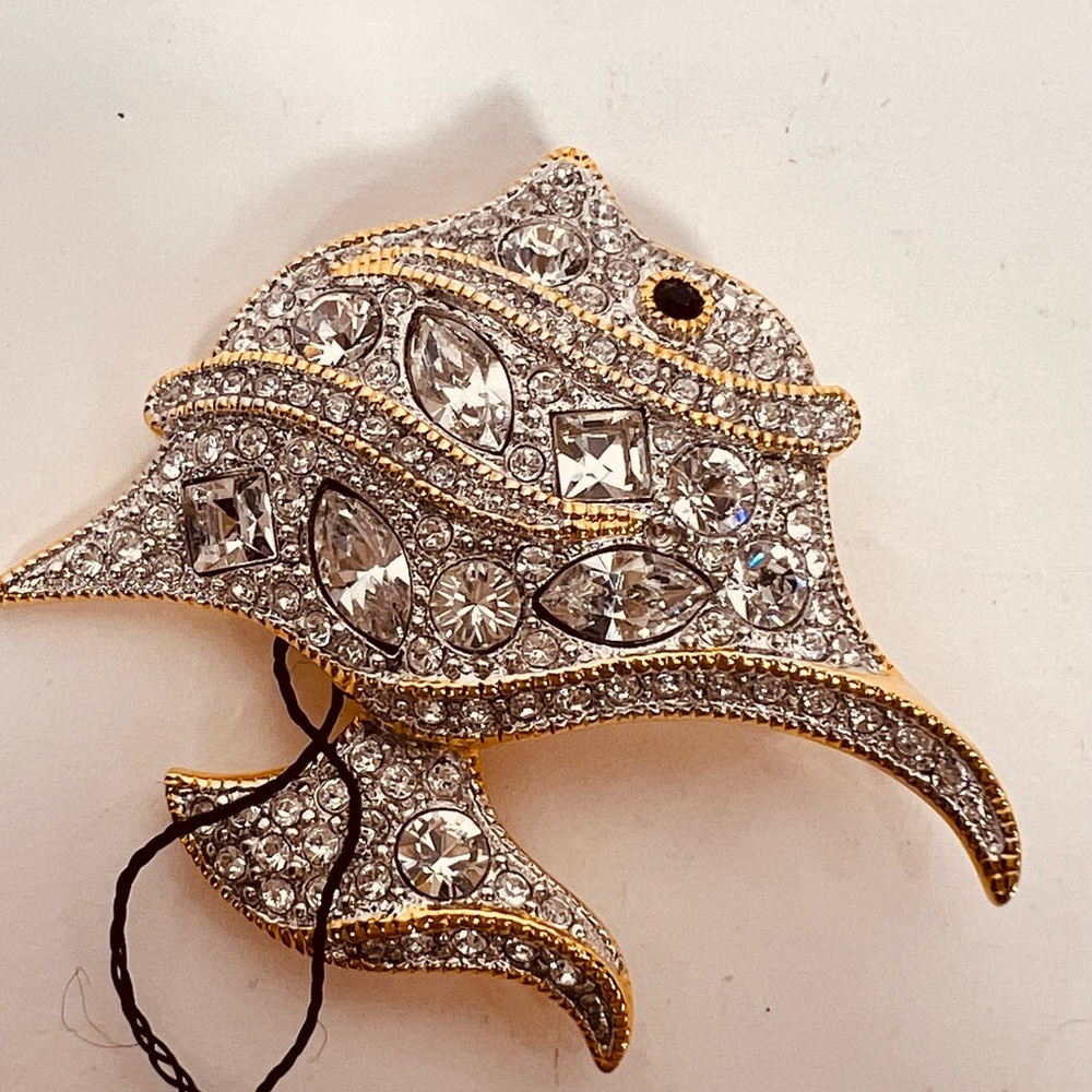 Fifth Avenue Collection Gold and Silver‎ Rhinestone Brooch